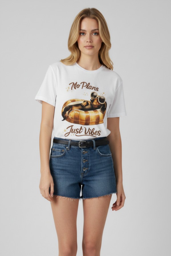 PRT1125 / Jade By Jane<br/>NO PLAN PUPPY GRAPHIC T-SHIRT