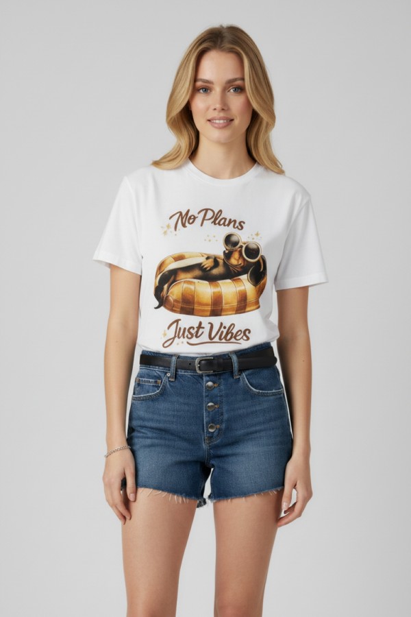 PRT1125D / Jade By Jane<br/>NO PLAN PUPPY GRAPHIC T-SHIRT