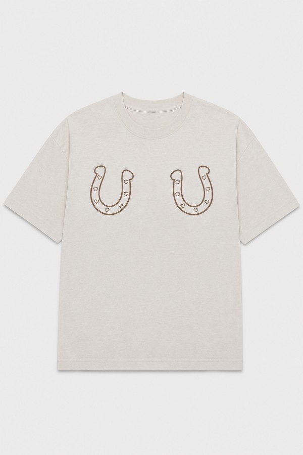 PRT1133 / Jade By Jane<br/>HEART HORSESHOE GRAPHIC TEE