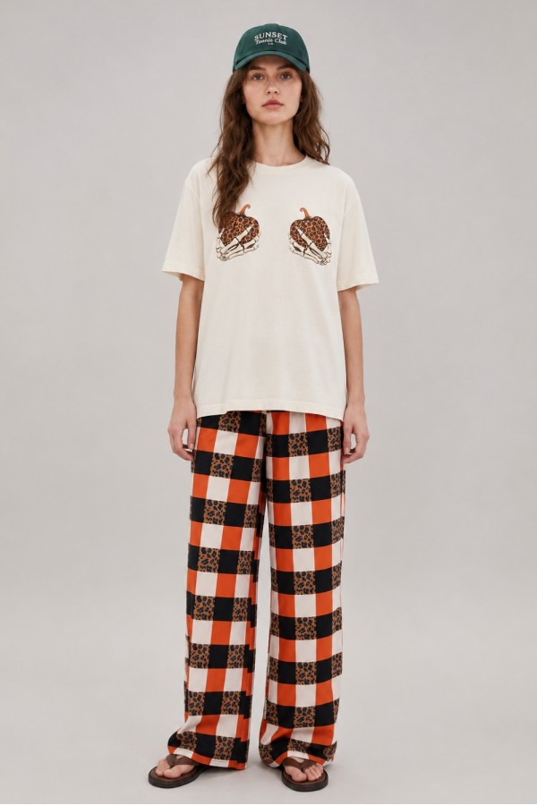 PRT1138 / Jade By Jane<br/>LEOPARD PUMPKIN GRAPHIC TEE