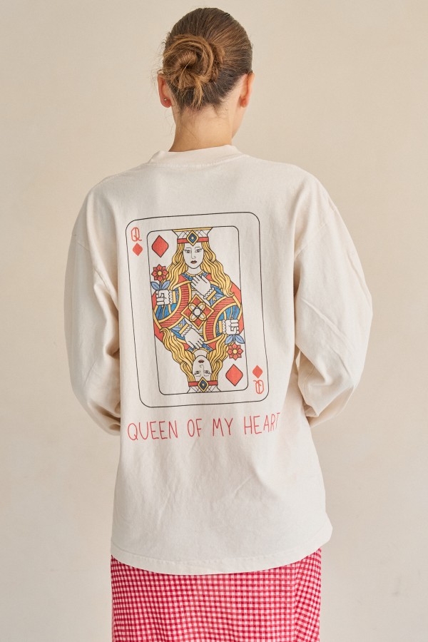 PRT1145 / Jade By Jane<br/>QUEEN OF MY HEART LONG SLEEVE TEE