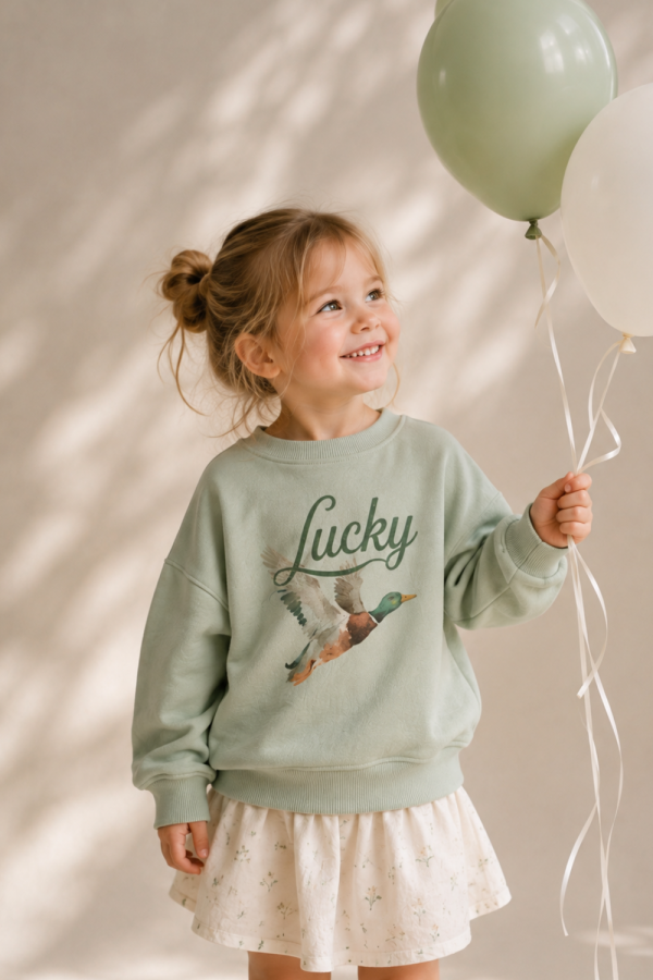 PRT1152KID / Jade By Jane<br/>KIDS SIZE LUCKY MALLARD SWEATSHIRT