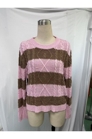 SWT1158 / Jade By Jane<br/>KNIT STRIPED LIGHTWEIGHT SWEATER