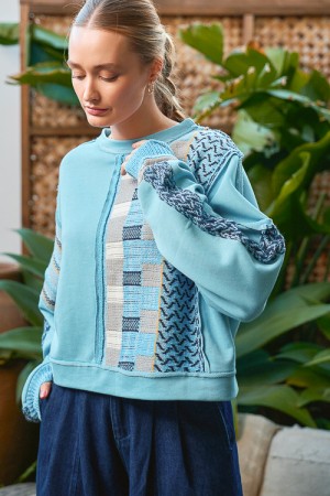 SWT1217 / Jade By Jane<br/>PATCHWORK SWEATSHIRT