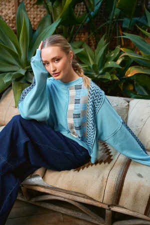 SWT1217P / Jade By Jane<br/>PATCHWORK SWEATSHIRT PLUS
