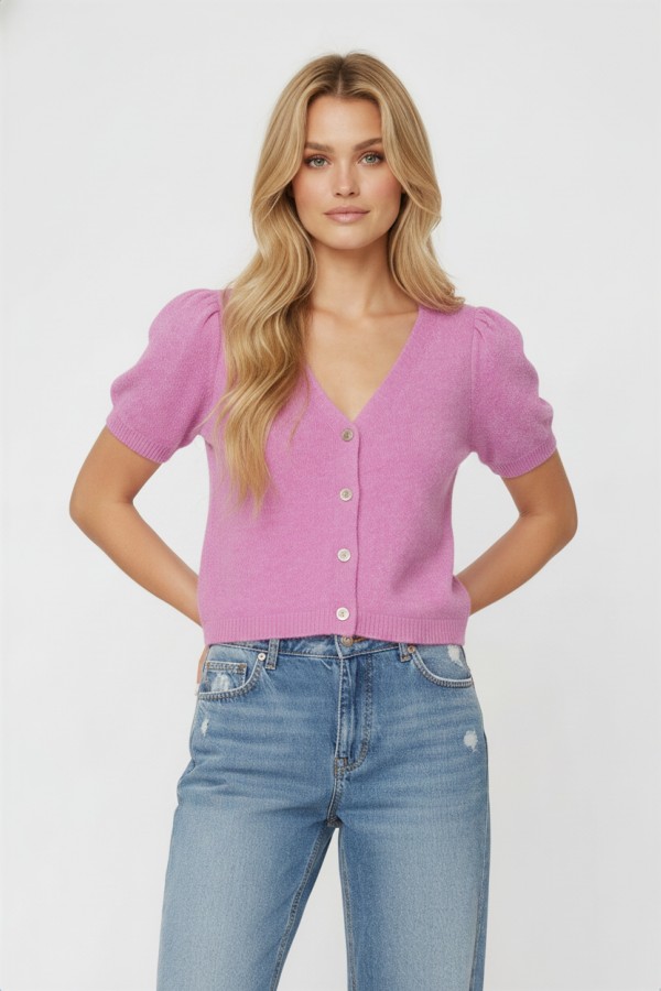 SWT1251 / Jade By Jane<br/>SOFT KNIT BUTTON CARDIGAN TOP