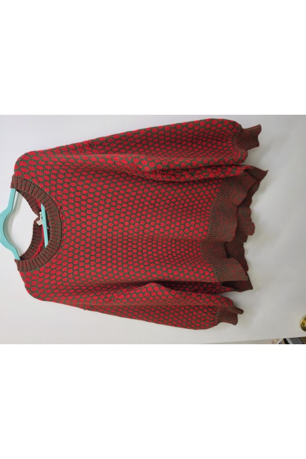 SWT1283P / Jade By Jane<br/>PLUS SIZE TEXTURED CHECK KNIT SWEATER