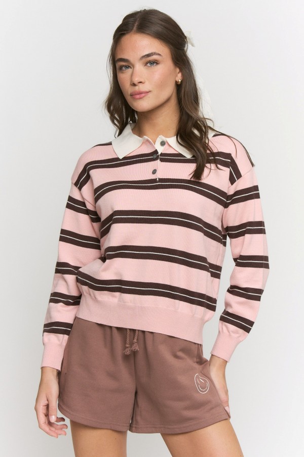 SWT8338 / Jade By Jane<br/>EVERYDAY STRIPE SWEATER TOP