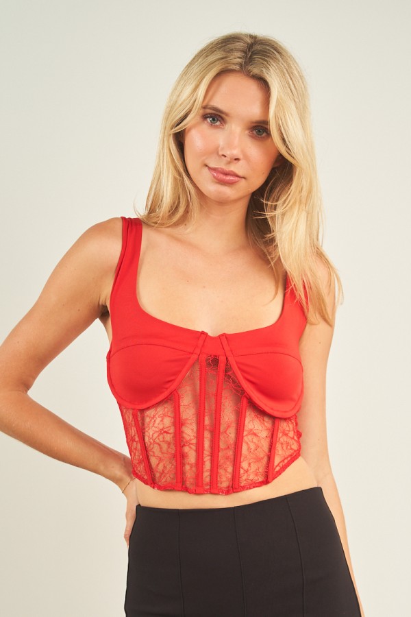 11030 / ANWND<br/>LACE CORSET TOP