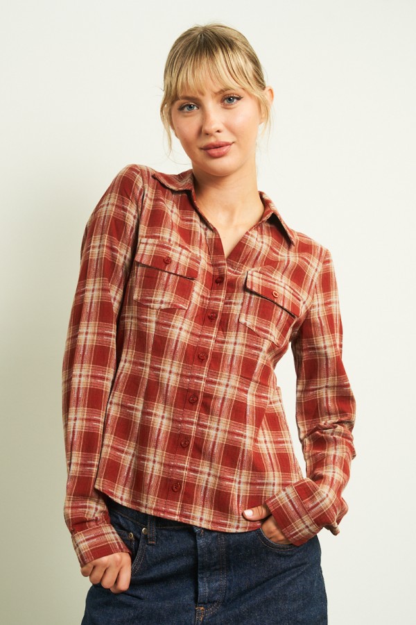 11465 / ANWND<br/>Plaid Button-Up Shirt