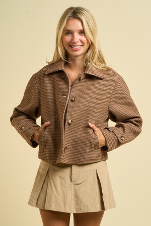 2819 / ANWND<br/>Houndstooth Cropped Jacket