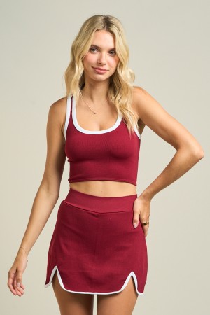 54507SET / ANWND<br/>SEAMLESS BINDING TOP SKORT SETS