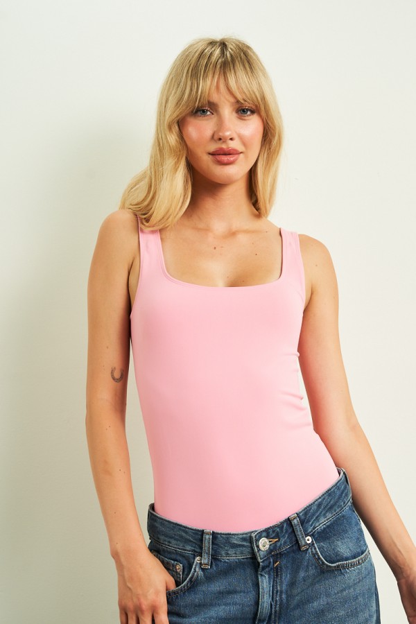56632 / ANWND<br/>Basic Square Neck Tank Bodysuit