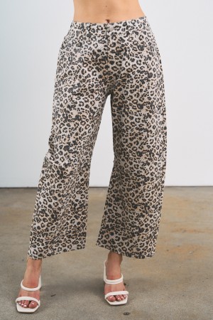 6851 / ANWND<br/>LEOPARD PRINTING WITH RHINESTONE PANTS