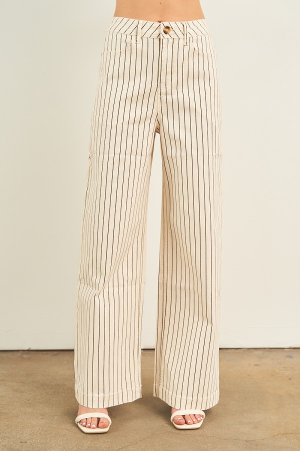 6858 / ANWND<br/>STRIPED STRAIGHT PANTS