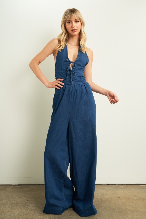 70059 / ANWND<br/>Tie-Front Wide Leg Jumpsuit