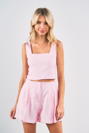 7923SET / ANWND<br/>CROPPED TANK TOP SHORTS SET