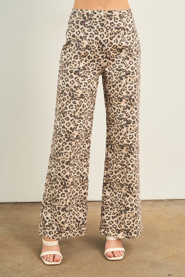 7963P / ANWND<br/>LEOPARD PRINT LONG PANTS