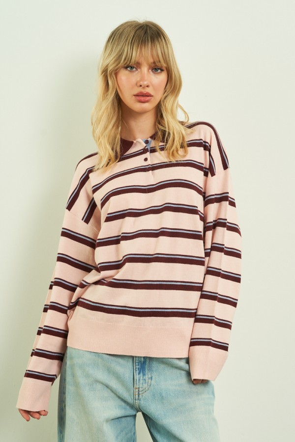 80305 / ANWND<br/>STRIPED COLLAR SWEATER